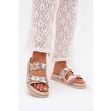 Boto Patterned Women's Platform Slippers Beige Sorina | shoptok.hr