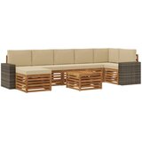 vidaXL Zunanja garnitura za sedenje z blazino 8 pcs Naravna in bež, (5000282095) | Shoptok.si