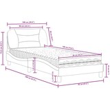 vidaXL Postelja z vzmetnico rjava 90x190 cm umetno usnje, (21166008) | Shoptok.si