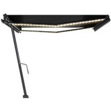  Ročno zložljiva tenda z LED lučkami 450x350 cm antracitna, (21157667) | Shoptok.si