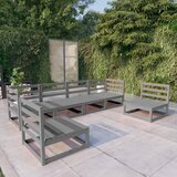 Maison Chic Seti vrtnega pohištva - Vrtna garnitura - Vrtni pohištvo set 6-delna siva trdna borovina, (21816690) | Shoptok.si