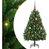 vidaXL Umestno božično drevo z LED lučmi Zelena 120 cm PVC in kovina | Shoptok.si