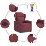  Električni masažni naslonjač od tkanine crvena boja vina | shoptok.hr