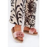 Boto Women's Platform Sandals With Decorative Flowers Pink Tessara | Shoptok.si