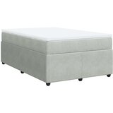 vidaXL Box spring postelja z vzmetnico svetlo siva 120x200 cm žamet | Shoptok.si