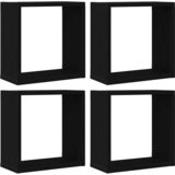  Zidne kockaste police 4 kom crni hrast 30x15x30 cm inženjersko drvo | shoptok.hr
