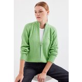 Bigdart 15880 Zippered Knitwear Cardigan - E.Green | Shoptok.si