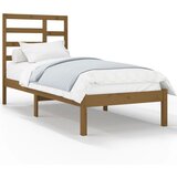 Furnova Posteljni okvir medeno rjav iz trdnega lesa 100x200 cm, (21938107) | Shoptok.si