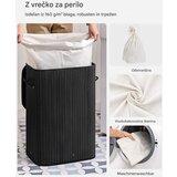 Songmics zložljiva bambusova košara za perilo s pokrovom – črna, 72 L | Shoptok.si