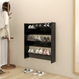 vidaXL Zidni ormarić za cipele crni 80 x 18 x 90 cm od iverice | shoptok.hr