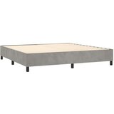  Box spring postelja z vzmetnico svetlo siva 200x200 cm žamet, (20727122) | Shoptok.si