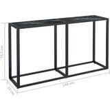 vidaXL Konzolna mizica črni marmor 140x35x75,5 cm kaljeno steklo | Shoptok.si