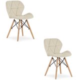 Brandless Stol LAGO Žamet - bež x 2, (22030928) | Shoptok.si