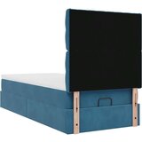 vidaXL Otomanski posteljni okvir z vzmetnicami moder 90x200cm žamet | Shoptok.si