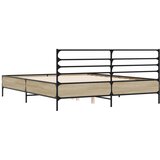  Okvir za krevet boja hrasta 160x200 cm konstruiran drvo i metal | shoptok.hr