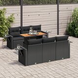  7-dijelni set vrtnih sofa od poliratana s jastucima crni Cijene