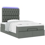 vidaXL Otomanski posteljni okvir z vzmetnico siv 120x190 cm blago | Shoptok.si