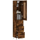  Visoka komoda dimljeni hrast 34,5x34x180cm konstruiranog drva | shoptok.hr