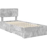  Krevetna konstrukcija s ladicama Betonski sivi 90 x 200 cm Siva 203 x 93 x 90 cm | Shoptok.si
