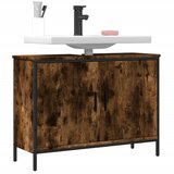  The Living Store Omarica za umivalnik dimljeni hrast 80x30x60 cm inženirski les - Kopalniška Omarica Za Umivalnik, (21486684) Cene
