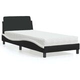 vidaXL Postelja z vzmetnico črna in bela 90x190 cm umetno usnje | Shoptok.si