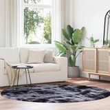 vidaXL Čupavi tepih s visokim vlaknima tamnosiva 200x200 cm poliester Cijene