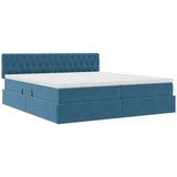  Postelja s shranjevanjem z vzmetnico Temno modra 100 x 200 cm, (5000101304) | Shoptok.si