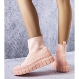 Gemre Searlait Pink Ankle Sock Sneakers | Shoptok.si
