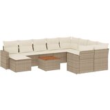 Maison Chic Seti vrtnega pohištva - Vrtna garnitura - Vrtni pohištvo set 11-delna z blazinami bež poli ratan, (21815143) | Shoptok.si