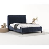 Maison de Rêve Tamno plavi tapecirani bračni krevet s prostorom za odlaganje s podnicom 160x200 cm Shell – | shoptok.hr