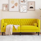 vidaXL Chesterfield sofa s jastucima za 2 osobe žuti baršun - Žuta 1 Dvosjedi | shoptok.hr