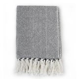 The Living Store Pregrinjalo iz bombaža ribja kost 125x150 cm mornarsko modro - Odeja, (21419260) | Shoptok.si