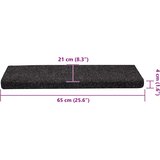  Prostirke za stepenice samoljepljive 30 kom 65x21x4 cm crne pravokutne rubove | shoptok.hr