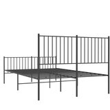  Metalni okvir kreveta uzglavlje i podnožje crni 140x200 cm | shoptok.hr