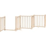 vidaXL Vrata za pse s vratima sklopiva 6 panela 300cm masivna jelovina | shoptok.hr