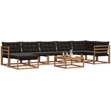  Set vanjskih sofa 22 pcs Prirodna i crna Čvrsto drvo akacije | shoptok.hr