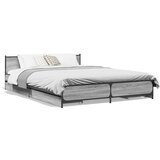 Furnova Posteljni okvir s predali siva sonoma 150x200 cm inženirski les, (21938605) | Shoptok.si