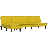 Maison Chic Raztegljiv kavč - Raztegljivi divan L oblike rumen 255x140x70 cm žamet, (21729362) | Shoptok.si