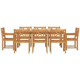  Vrtni set za objed 9 pcs Smeđa Čvrsto drvo akacije | shoptok.hr