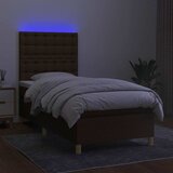  box spring s madracem LED tamnosmeđi 90x190 cm tkanina | shoptok.hr