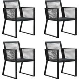  5-dijelni vrtni blagovaonski set od PVC ratana crni Crna Dužina stola 150 cm | Shoptok.si