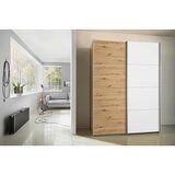 Modern Living Omara Z Drsnimi Vrati Subito, Bela, Barva Hrasta | Shoptok.si