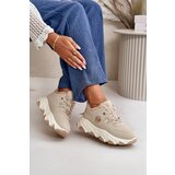 Boto Warm Women's Sports Shoes Lace-up On Platform Beige Bialoa | Eponuda.ba