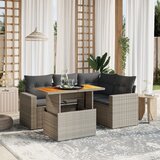  The Living Store Vrtna sedežna garnitura 5-delna z blazinami siv poli ratan - Vrtna Sedežna Garniture, (21456745) | Shoptok.si