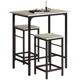 SoBuy komplet barske mize z 2 stoloma z vzorcem cementa v industrijskem slogu, (20814588) | Shoptok.si