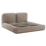 Micadoni Svjetlo smeđi tapecirani bračni krevet s prostorom za odlaganje s podnicom 160x200 cm Martina – | shoptok.hr