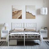  Metalni okvir kreveta uzglavlje i podnožje bijeli 150 x 200 cm | shoptok.hr