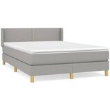vidaXL Box spring posteljni z vzmetnico svetlo siv 140x190 cm blago, (20736496) Cene