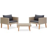 Maison Chic Seti vrtnega pohištva - Vrtna garnitura - Vrtni pohištvo set z blazinami 3-delna poli ratan bež, (21796722) | Shoptok.si