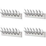  Obešalniki za plašče 4 kosi srebrn aluminij | Shoptok.si